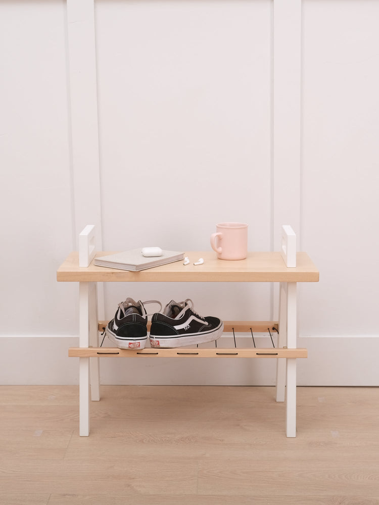 
                  
                    B3 entryway storage bench in birch with shoe rack -Small format 26in
                  
                